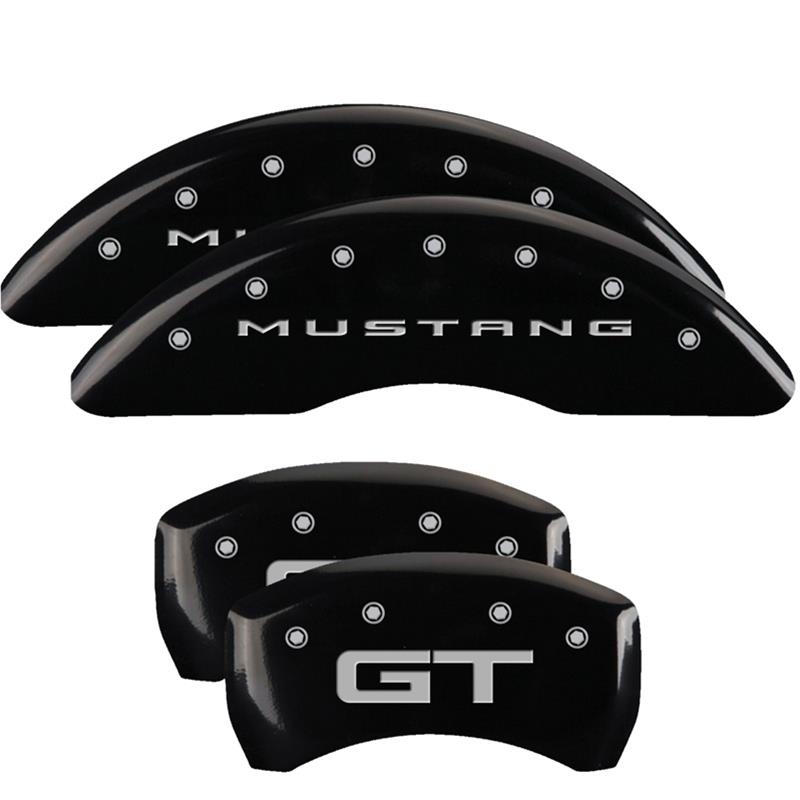 MGP 4 Caliper Covers Engraved Front 2015/Mustang Engraved Rear 2015/GT Black finish silver ch thumbnail 3