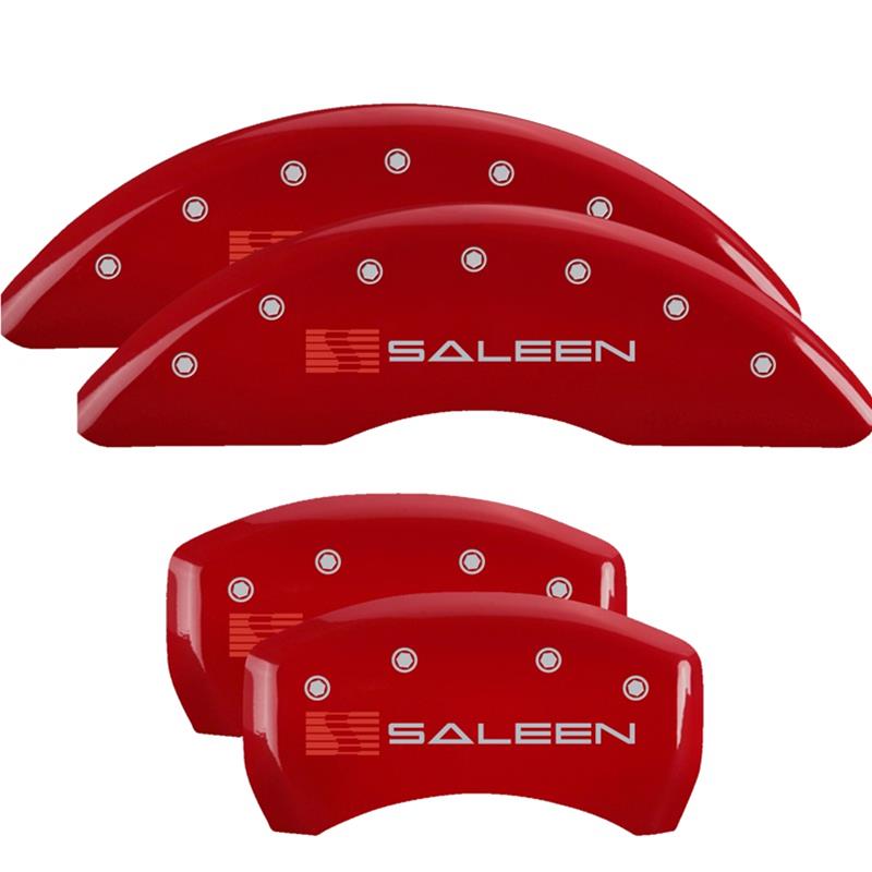 MGP Caliper Covers - Brake for 2021-2023 MUSTANG 10201SSLNYL Set of 4 caliper covers, Engraved Front: Saleen Engraved Rear: Saleen, Yellow powder coat finish, black characters
