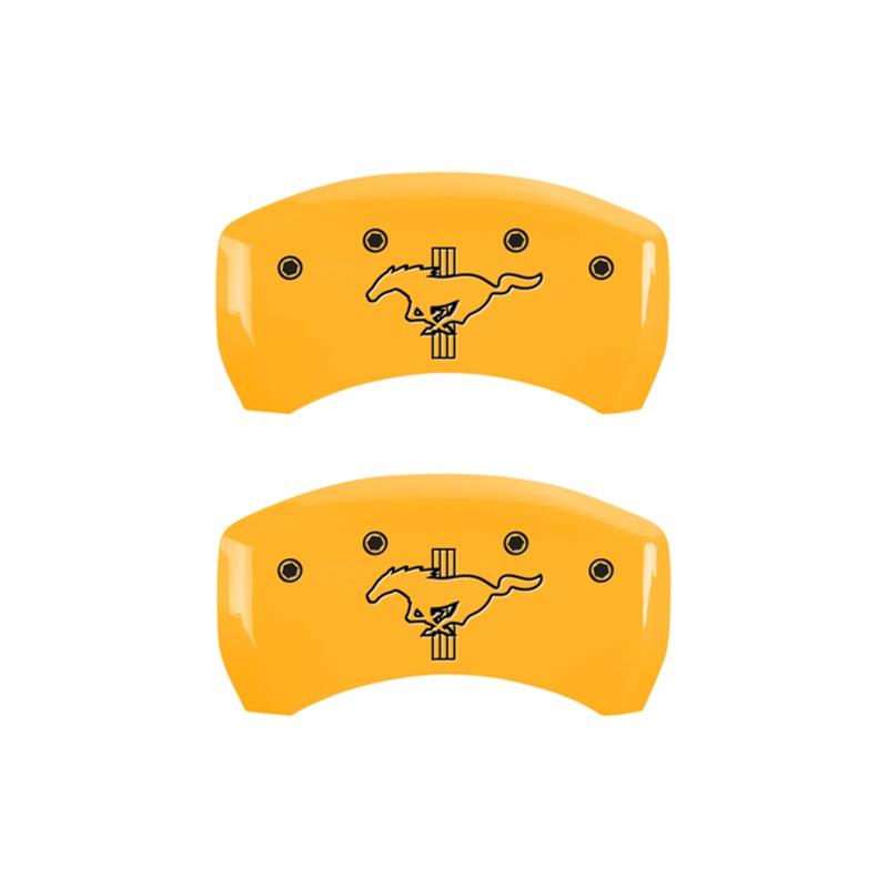 MGP Rear set 2 Caliper Covers Engraved Rear 2015/Bar & Pony Yellow finish black ch thumbnail 2