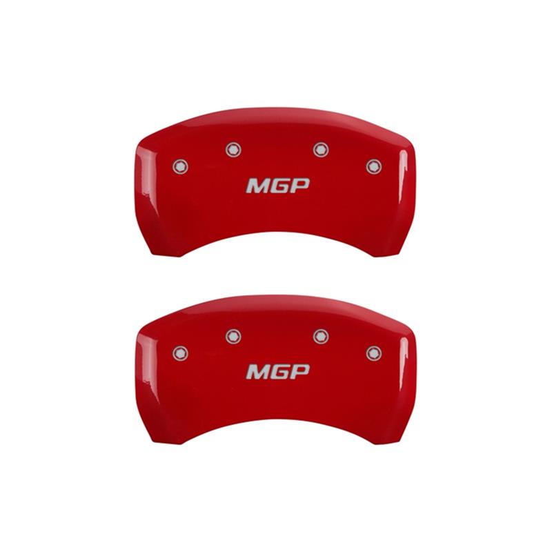 MGP Rear set 2 Caliper Covers Engraved Rear MGP Red finish silver ch thumbnail 2