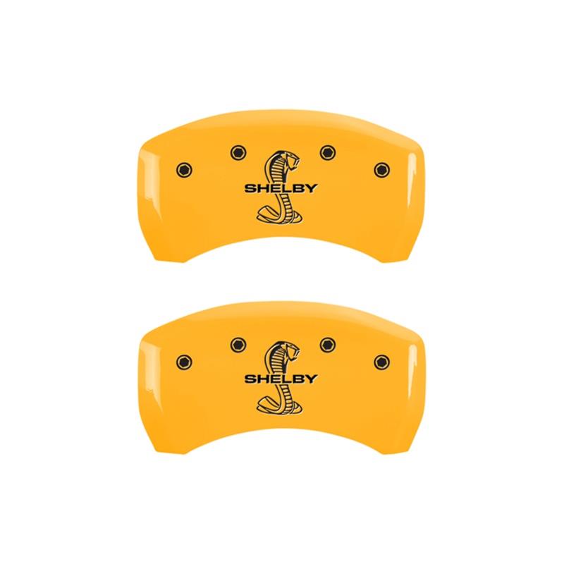 MGP Rear set 2 Caliper Covers Engraved Rear Tiffany Snake Yellow finish black ch thumbnail 2