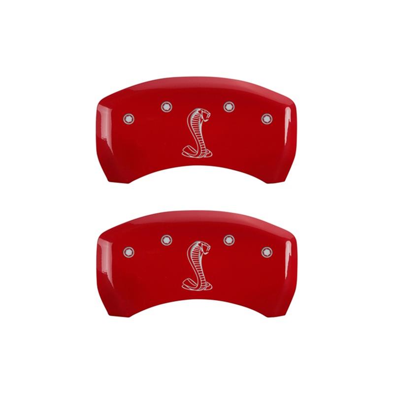 MGP Rear set 2 Caliper Covers Engraved Rear Tiffany Snake Red finish silver ch thumbnail 2