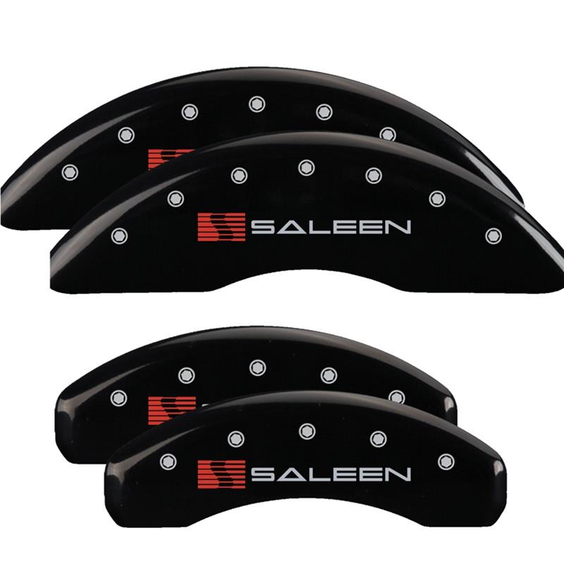 MGP Caliper Covers - Brake for 2021-2023 MUSTANG 10204SSLNBK Set of 4 caliper covers, Engraved Front: Saleen Engraved Rear: Saleen, Black powder coat finish, silver characters