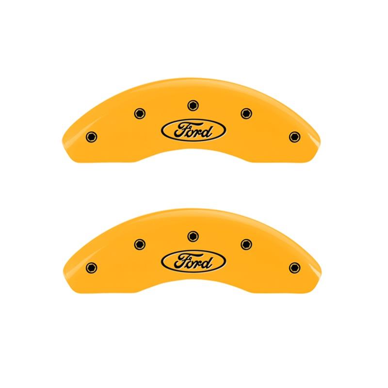 MGP 2 Caliper Covers Engraved Front Oval Logo/Ford Yellow Finish Blk Char 2004 Ford Focus thumbnail 2