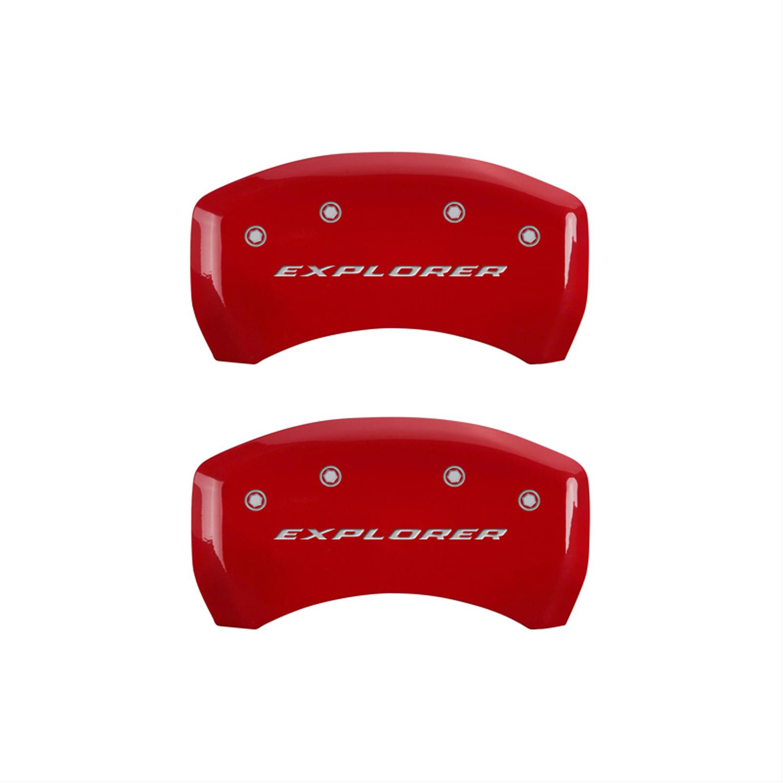 MGP 4 Caliper Covers Engraved Front & Rear Explorer Red finish silver ch thumbnail 2