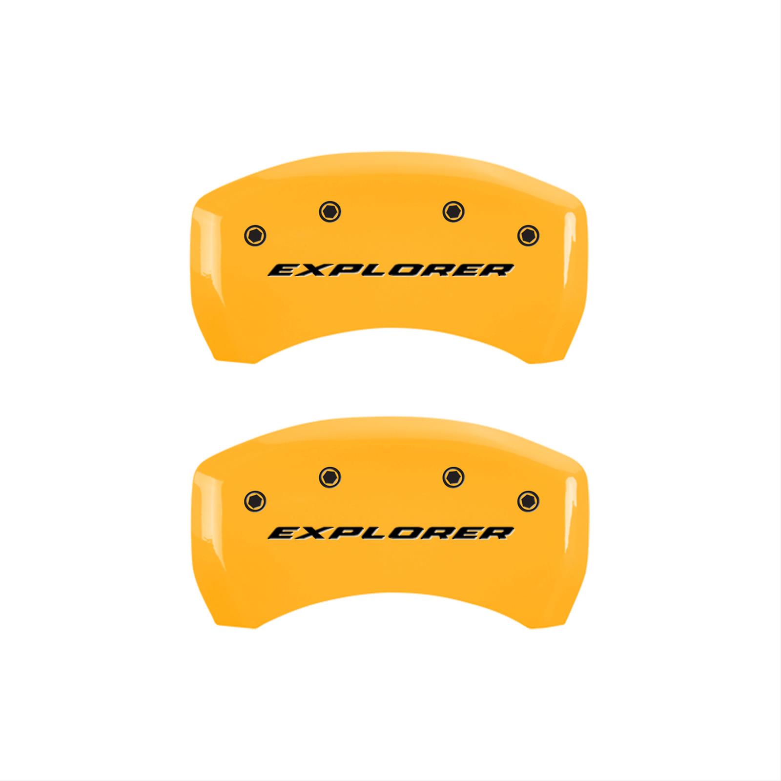 MGP 4 Caliper Covers Engraved Front & Rear Explorer Yellow finish black ch