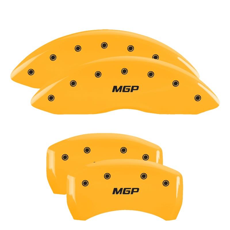MGP 4 Caliper Covers Engraved Front & Rear MGP Yellow finish black ch thumbnail 3