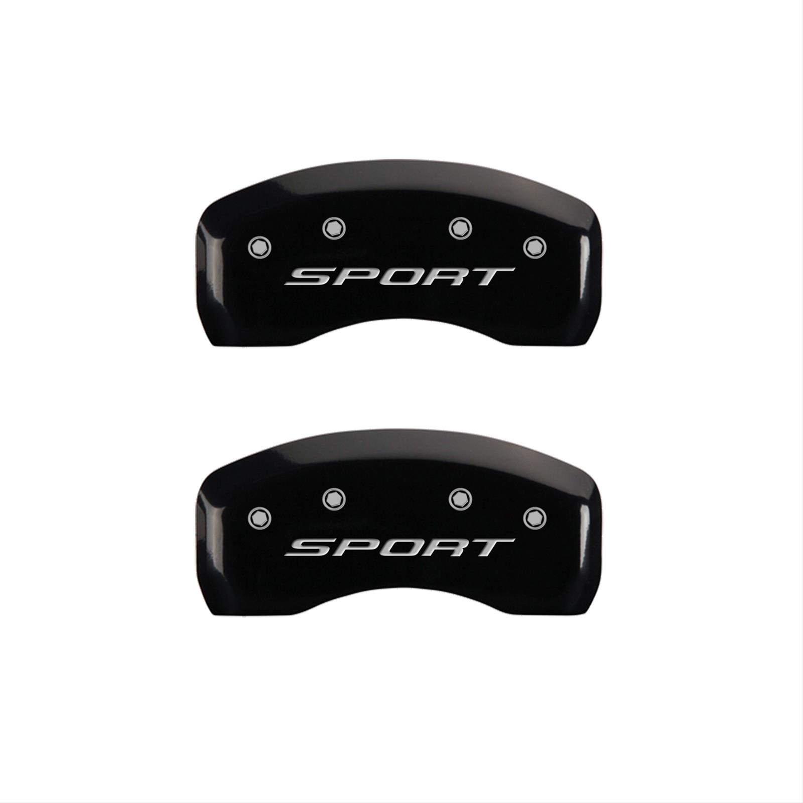MGP 4 Caliper Covers Engraved front & Rear 2015/Sport Black finish silver ch thumbnail 2