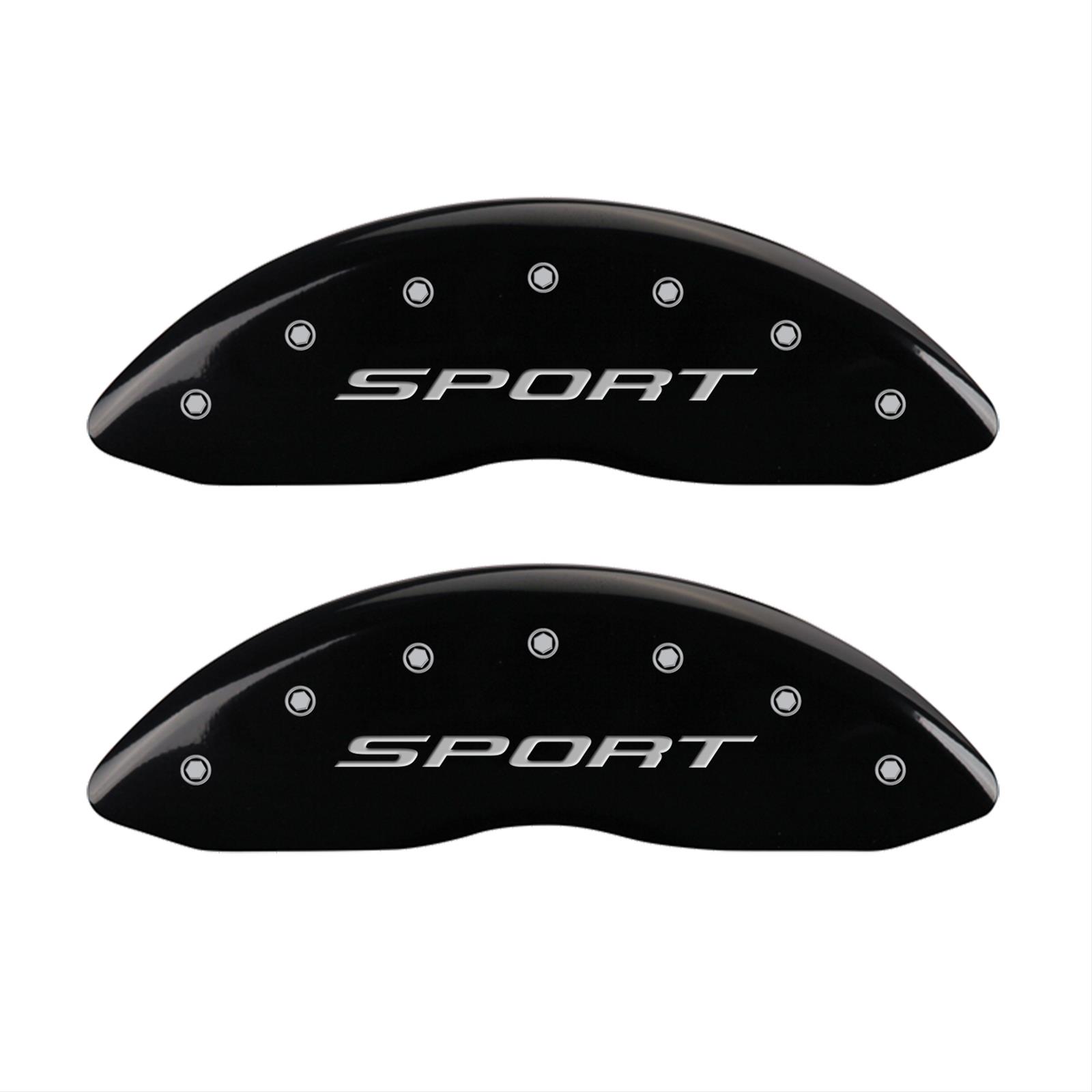 MGP 4 Caliper Covers Engraved front & Rear 2015/Sport Black finish silver ch