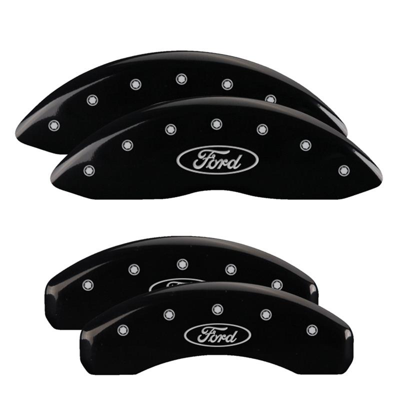 MGP 4 Caliper Covers Engraved Front & Rear Oval logo/Ford Black finish silver ch thumbnail 3
