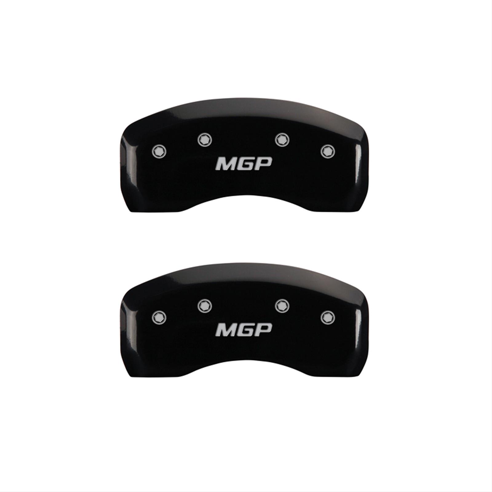 MGP Black Caliper Covers for 2017-2024 F-PACE - 41110SMGPBK Set of 4 caliper covers, Engraved Front and Rear: MGP, powder coat finish, silver characters. thumbnail 2