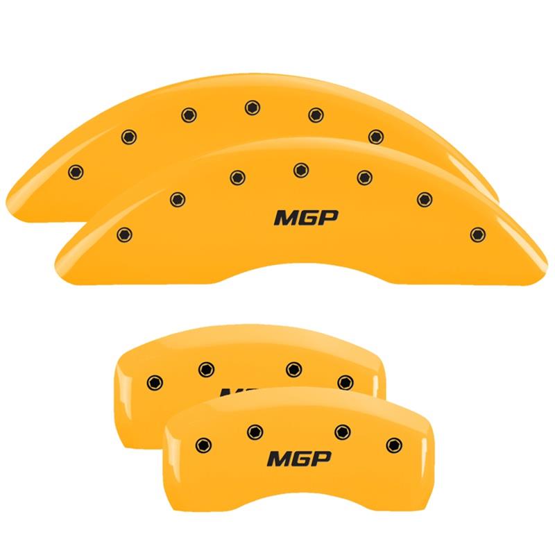 MGP Yellow Caliper Covers for 2019-2023 ARTEON, 2018-2024 TIGUAN - 11223SMGPYL Set of 4 caliper covers, Engraved Front and Rear: MGP, powder coat finish, black characters