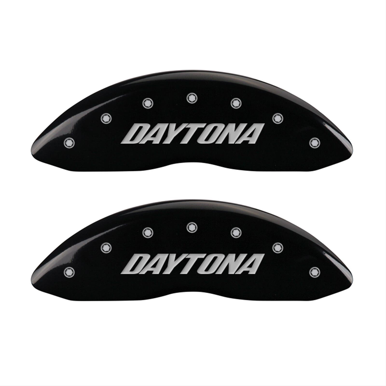MGP 4 Caliper Covers Engraved Front & Rear Daytona Black finish silver ch