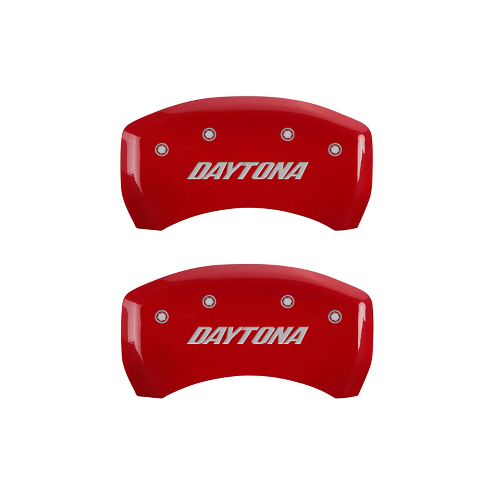 MGP 4 Caliper Covers Engraved Front & Rear Daytona Red finish silver ch thumbnail 2