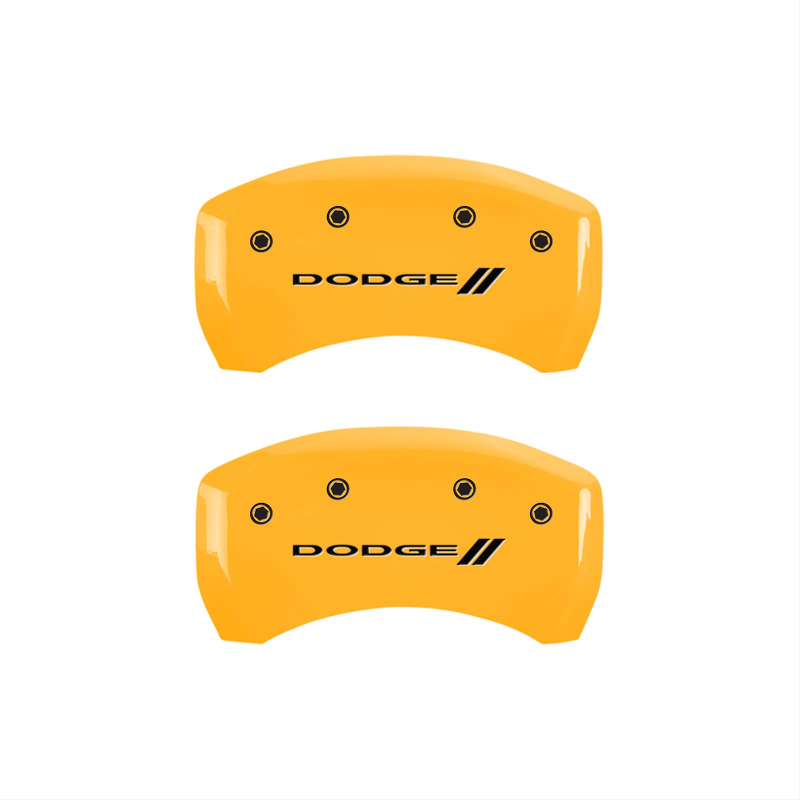 MGP 4 Caliper Covers Engraved F & R w/ Stripes/Dodge Yellow Finish Black Char 2006 Dodge Charger thumbnail 2