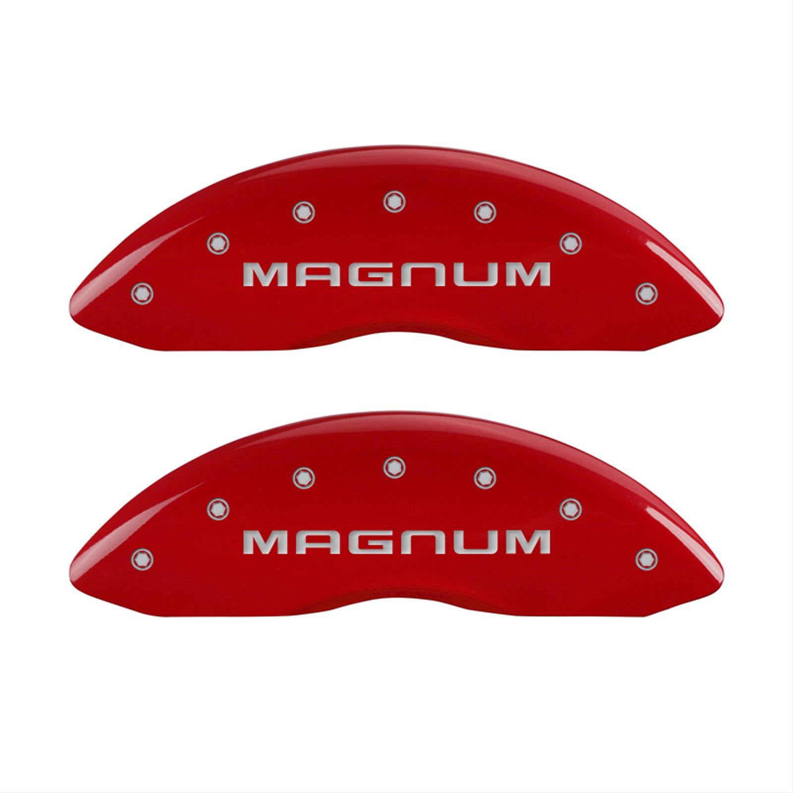 MGP 4 Caliper Covers Engraved Front & Rear Magnum Red finish silver ch