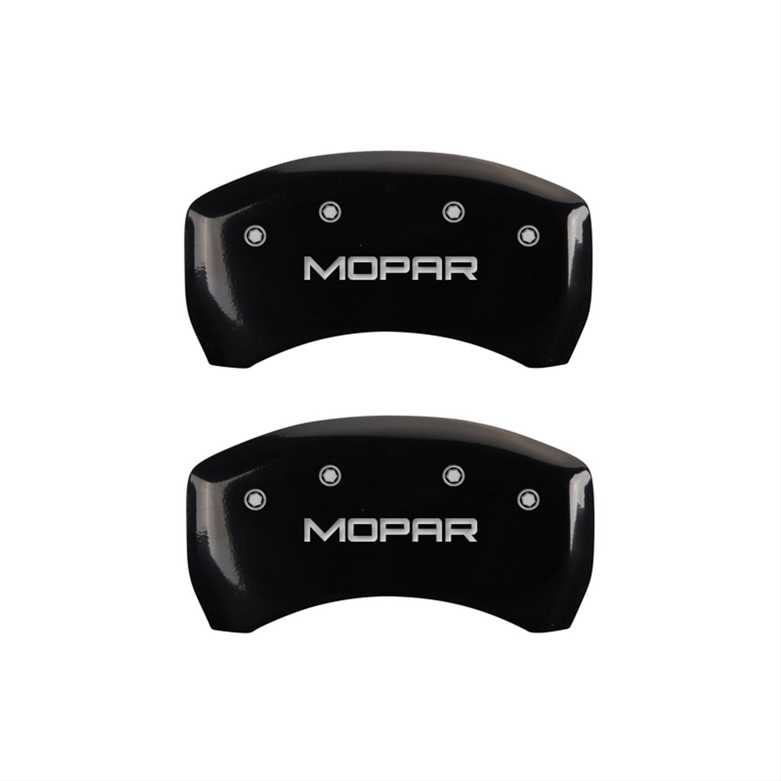 MGP 4 Caliper Covers Engraved Front & Rear MOPAR Black finish silver ch