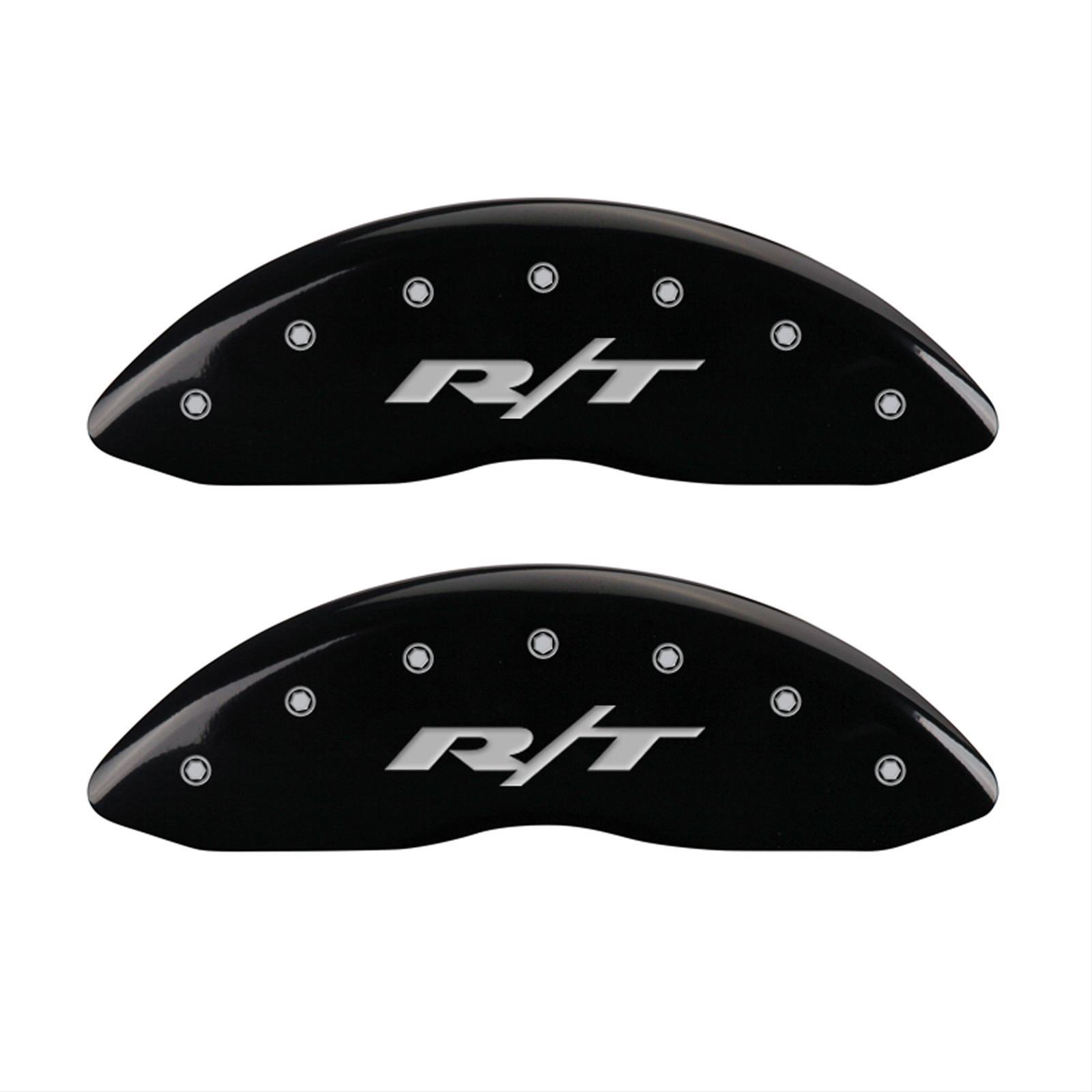 MGP 4 Caliper Covers Engraved Front & Rear RT1-Truck Black finish silver ch