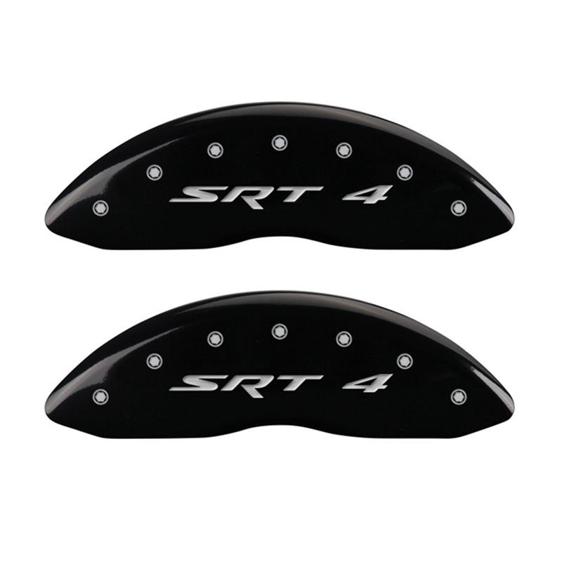 MGP Front set 2 Caliper Covers Engraved Front SRT4 Black finish silver ch thumbnail 2