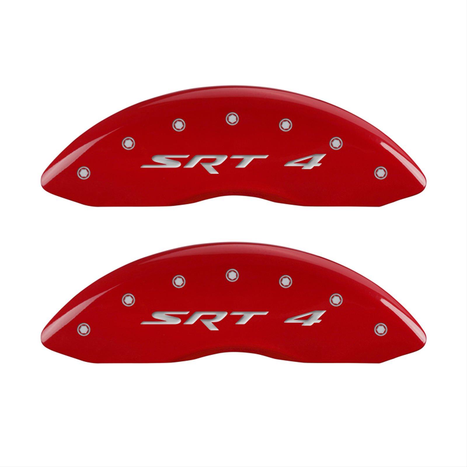 MGP 4 Caliper Covers Engraved Front & Rear SRT4 Red finish silver ch