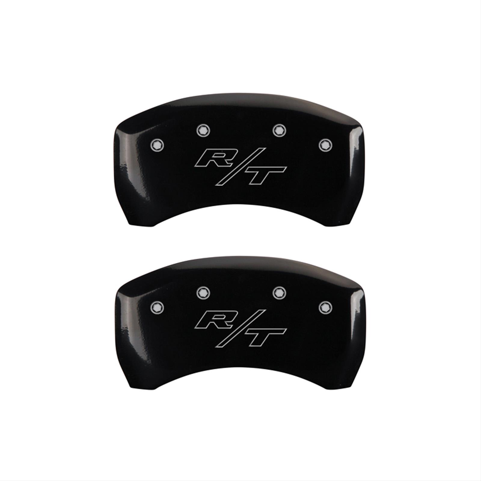 MGP 4 Caliper Covers Engraved Front Block/Challenger Engraved Rear Vintage Style/RT Blk fnsh slvr ch thumbnail 2