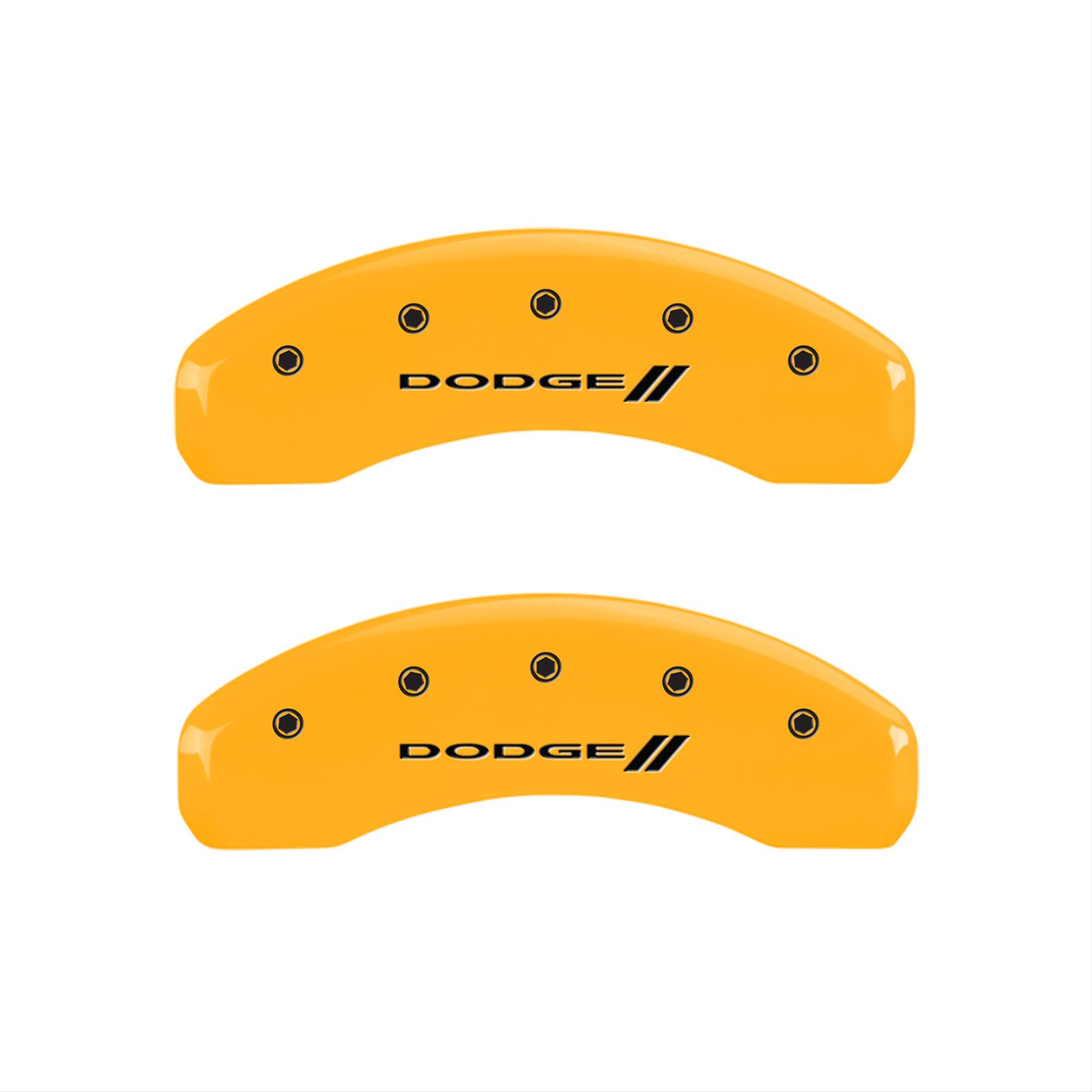 MGP 4 Caliper Covers Engraved F & R Stripes/Dodge Yellow Finish Black Char 2010 Dodge Nitro thumbnail 2