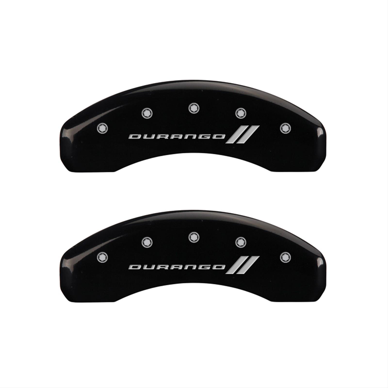 MGP 4 Caliper Covers Engraved Front & Rear With stripes/Durango Black finish silver ch thumbnail 2