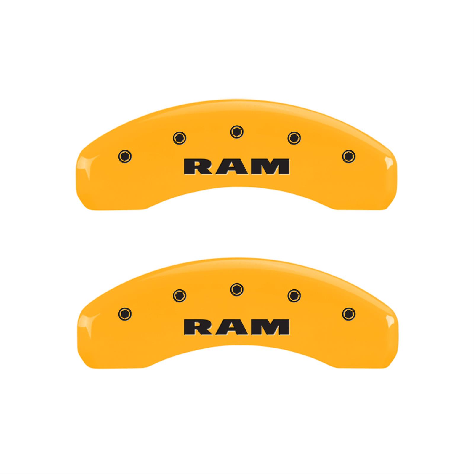 MGP 4 Caliper Covers Engraved Front & Rear Ram Yellow Finish Black Char 2006 Dodge Durango thumbnail 2