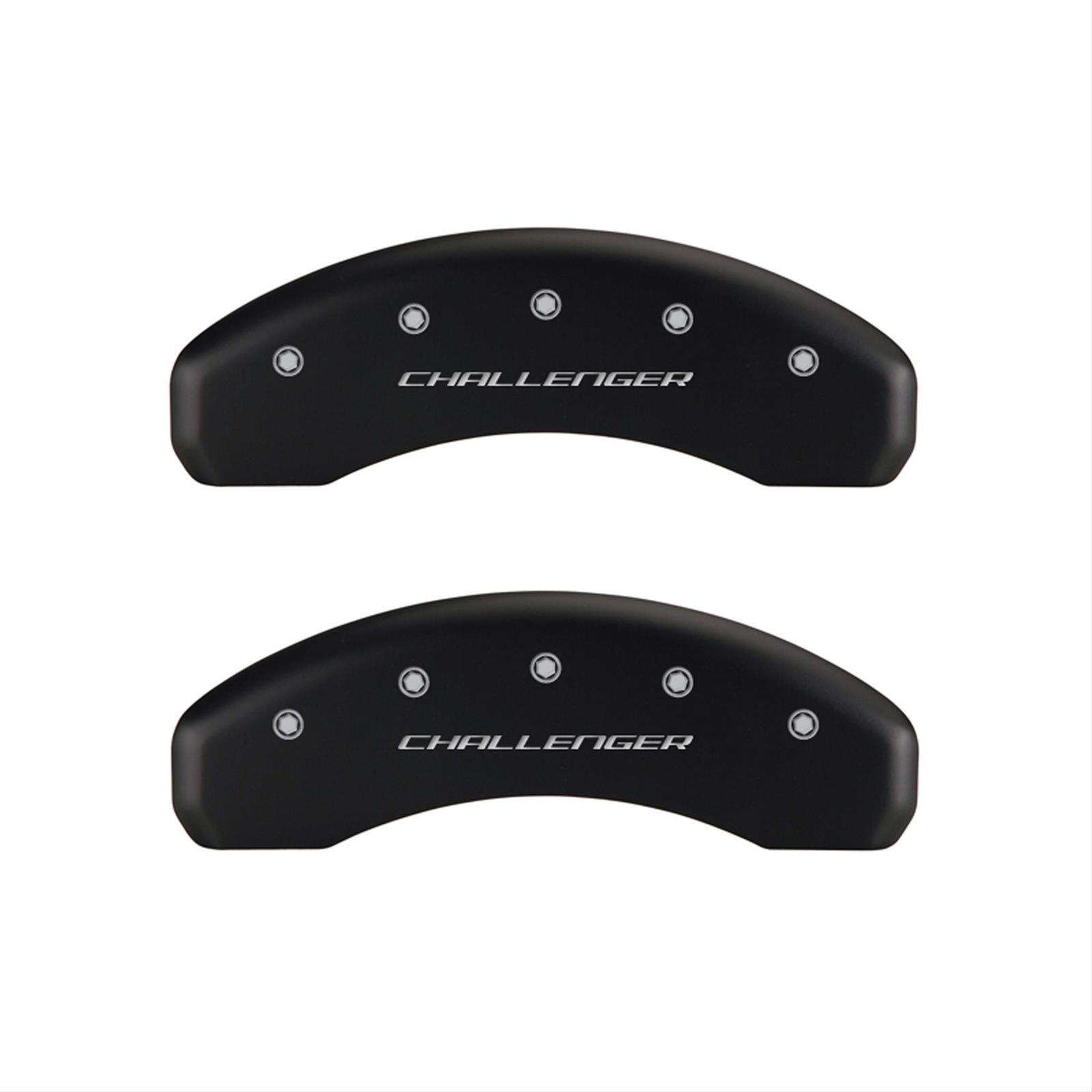 MGP 4 Caliper Covers Engraved Front & Rear Block/Challenger Black finish silver ch thumbnail 2