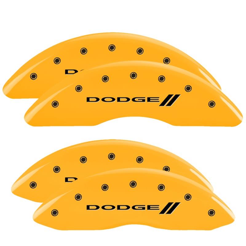MGP 4 Caliper Covers Engraved F & R Stripes/Dodge Yellow Finish Black Char 2010 Dodge Ram 3500 thumbnail 3