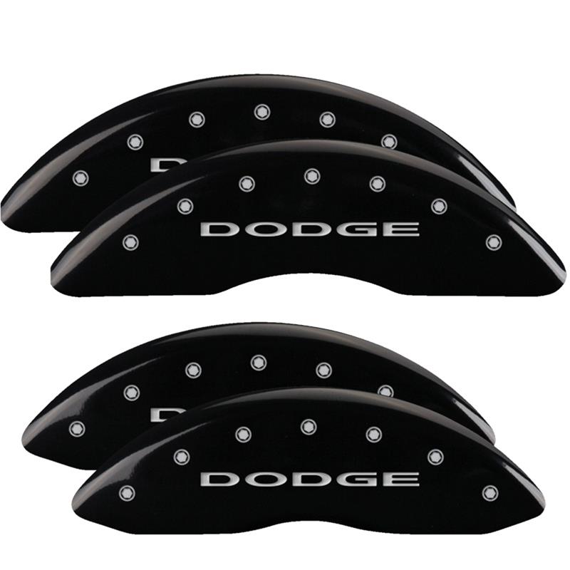 MGP 4 Caliper Covers Engraved Front & Rear With out stripes/Dodge Black finish silver ch thumbnail 3
