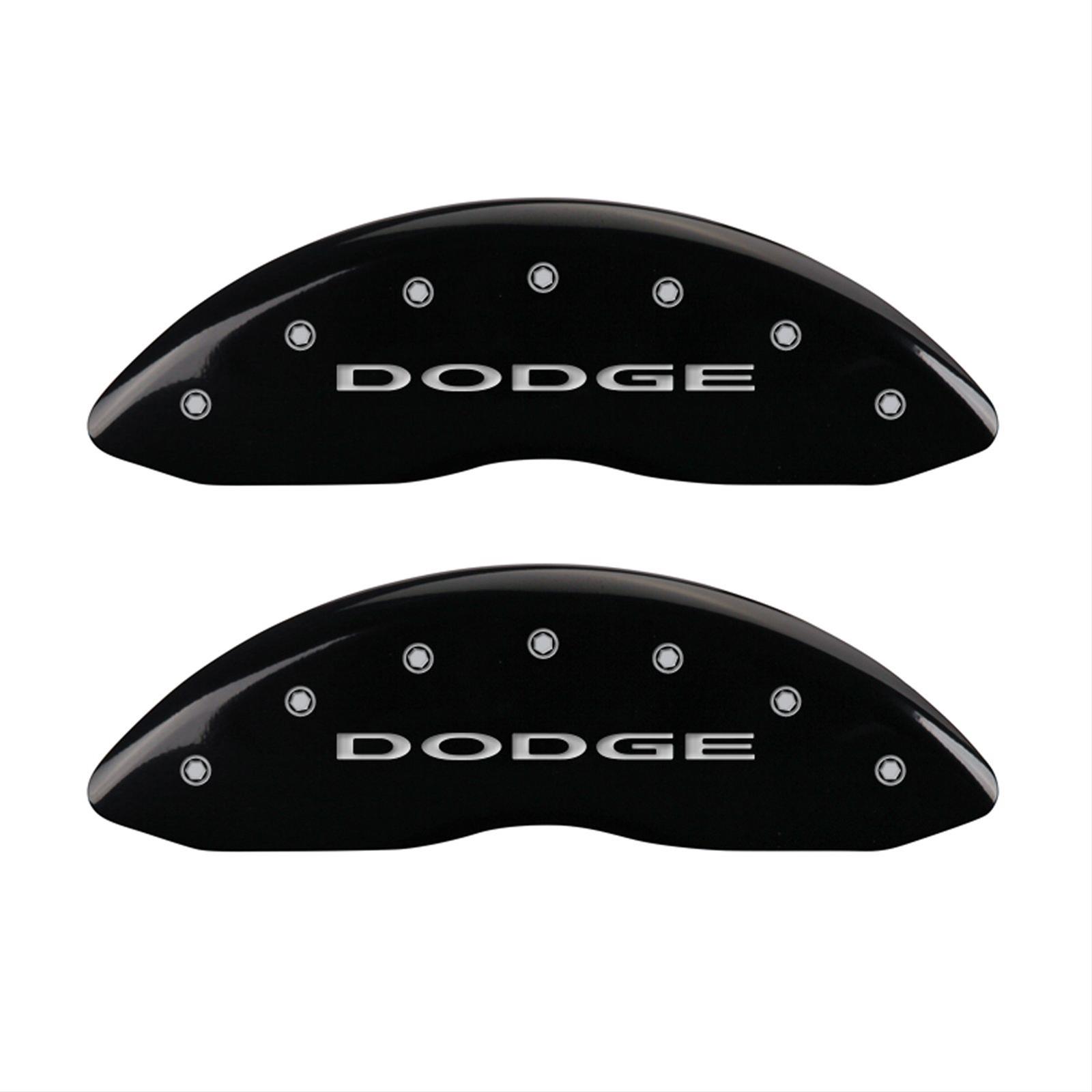 MGP 4 Caliper Covers Engraved Front & Rear With out stripes/Dodge Black finish silver ch thumbnail 2