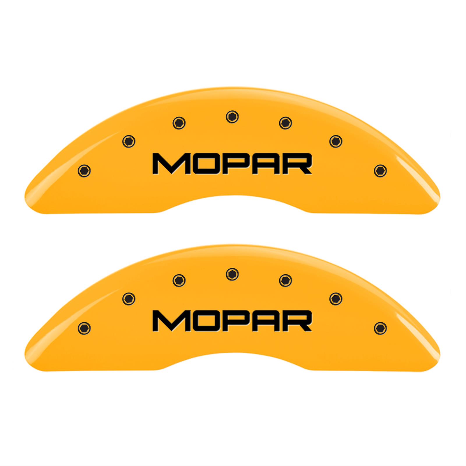 MGP 4 Caliper Covers Engraved Front & Rear Mopar Yellow Finish Black Char 2004 Chrysler Pacifica