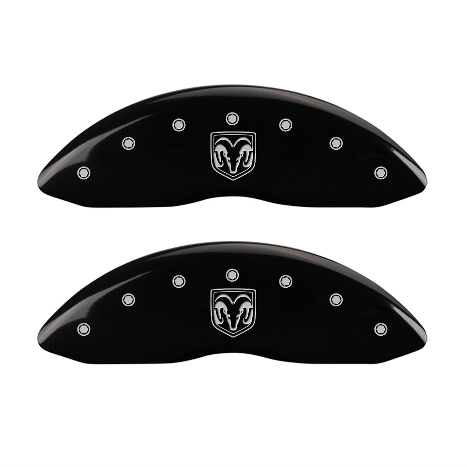 MGP 4 Caliper Covers Engraved Front RAM Engraved Rear RAMHEAD Black finish silver ch thumbnail 2