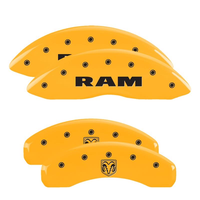 MGP 4 Caliper Covers Engraved Front Ram Rear Ramhead Yellow Finish Black Char 2006 Dodge Durango thumbnail 3