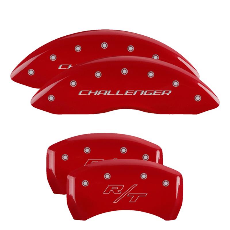 MGP Caliper Covers Brake 12162SCHRBL Set Of 4 Covers, Engraved Front: Charger - Engraved Rear: RTBlue Powder Coat Finish, Silver Characters