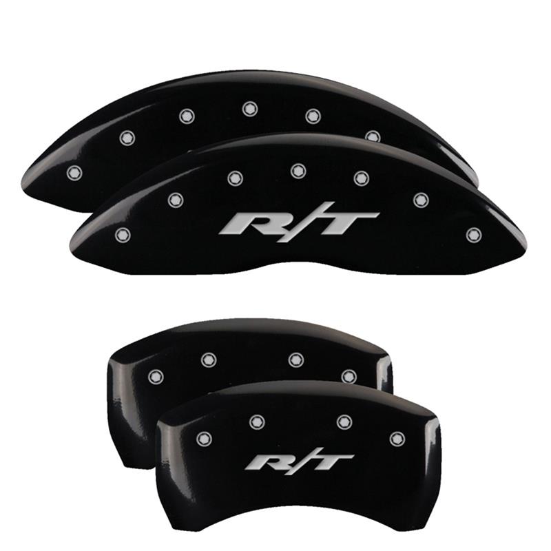 MGP 4 Caliper Covers Engraved Front & Rear RT1-Truck Black finish silver ch thumbnail 3