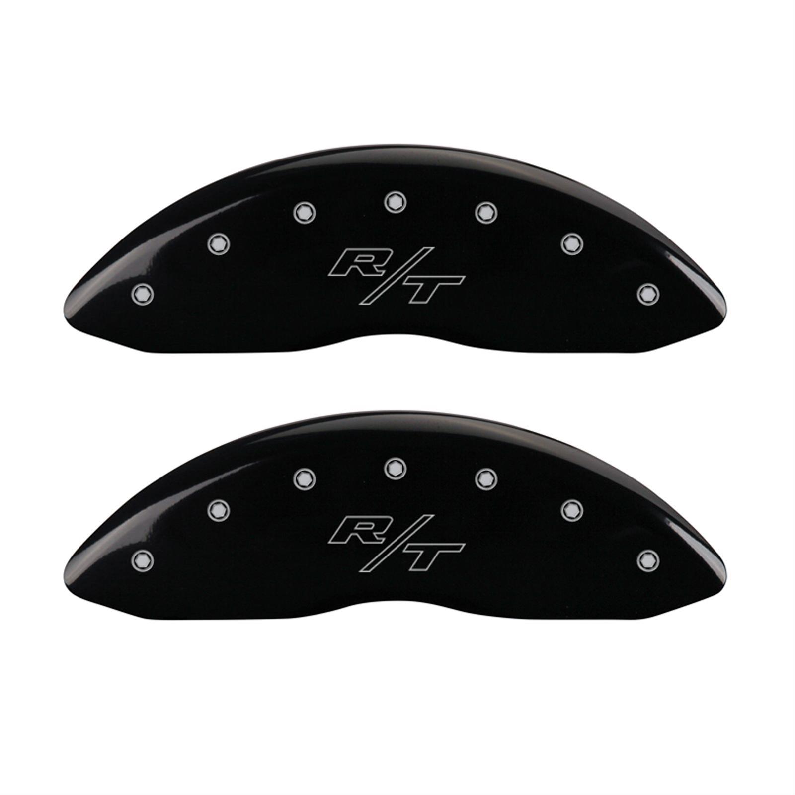 MGP 4 Caliper Covers Engraved Front & Rear Vintage Style/RT Black finish silver ch