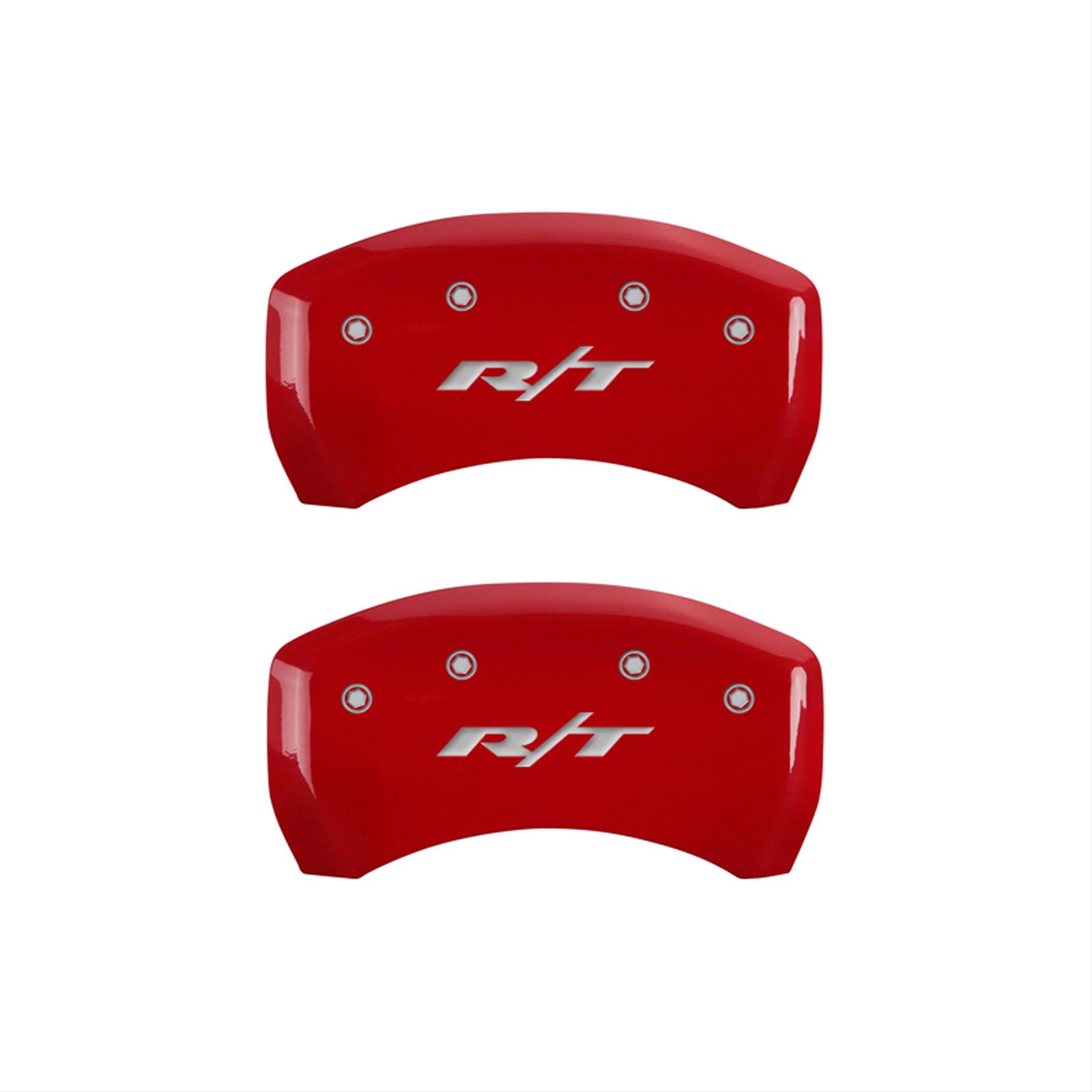 MGP 4 Caliper Covers Engraved Front Charger Engraved Rear RT Red finish silver ch thumbnail 2