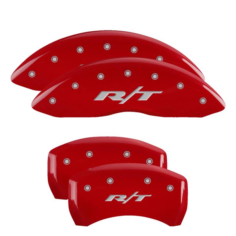 MGP 4 Caliper Covers Engraved Front & Rear RT1-Truck Red finish silver ch thumbnail 3