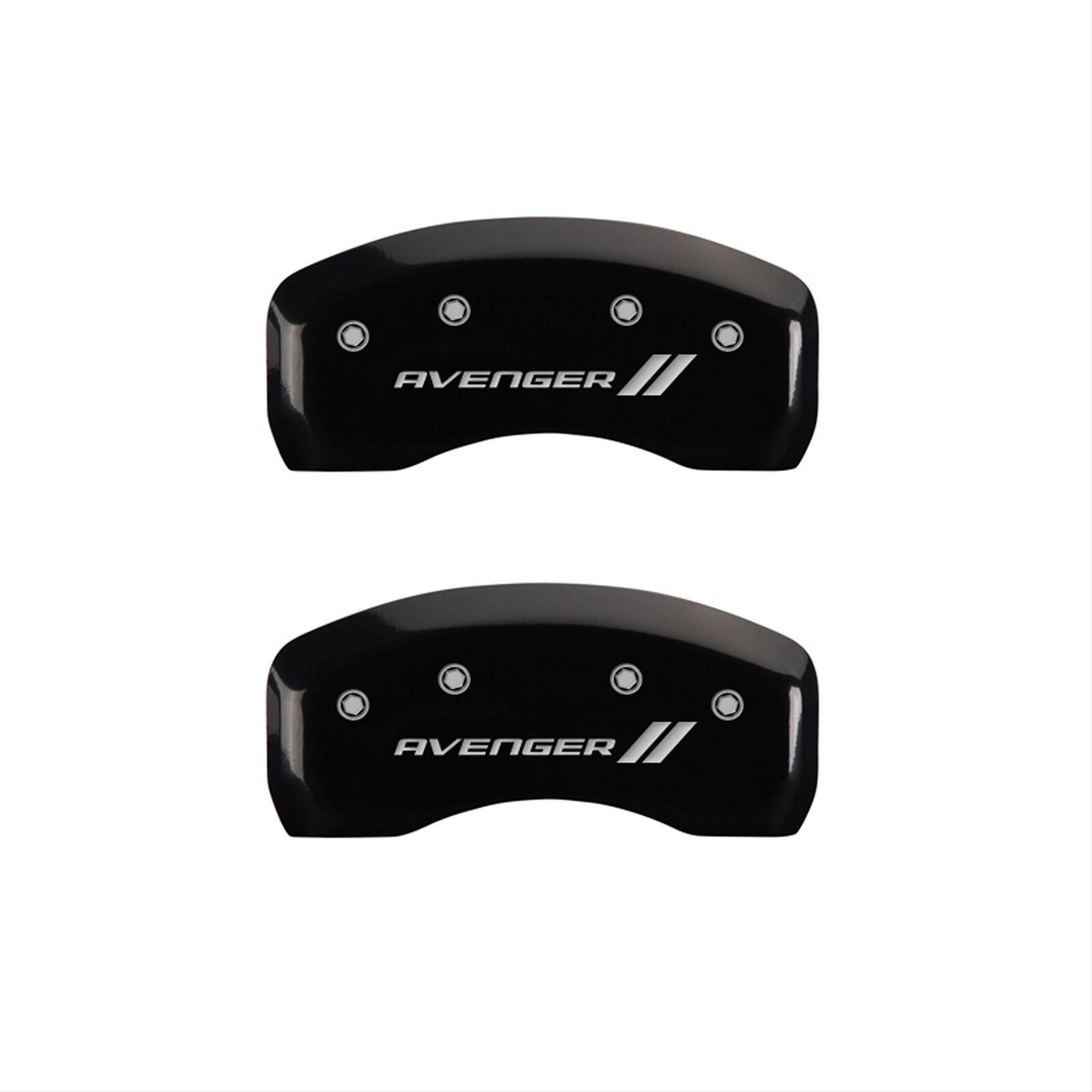 MGP 4 Caliper Covers Engraved Front & Rear With stripes/Avenger Black finish silver ch thumbnail 2