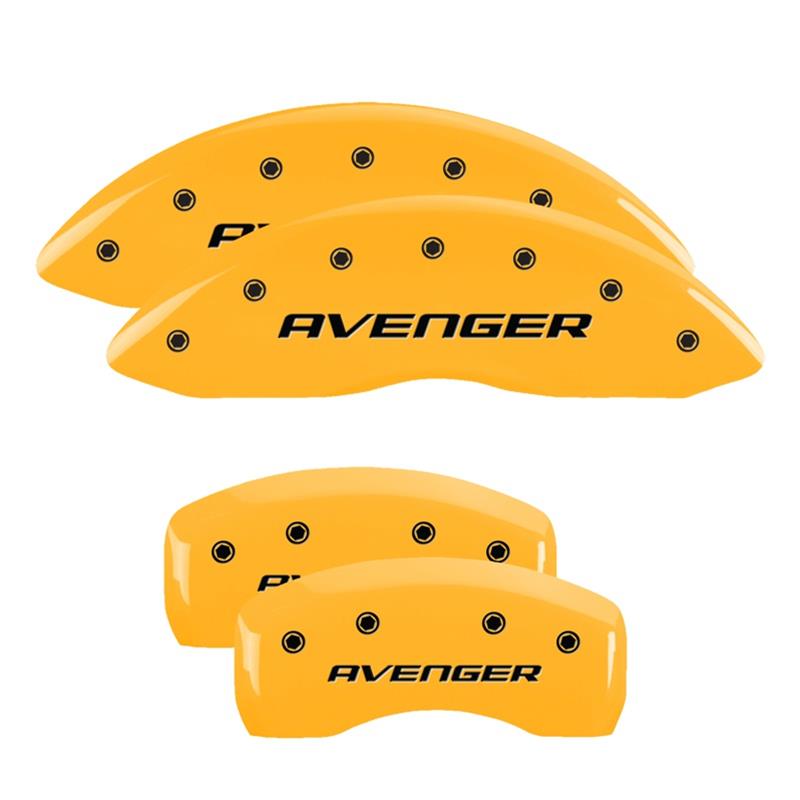MGP 4 Caliper Covers Engraved Front & Rear With out stripes/Avenger Yellow finish black ch thumbnail 3