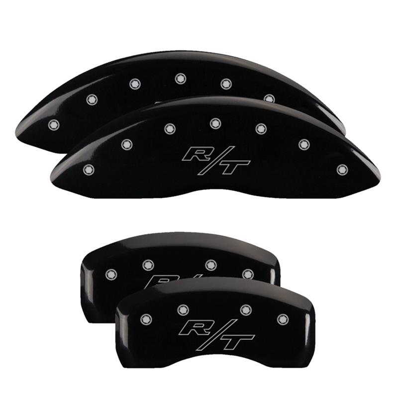 MGP 4 Caliper Covers Engraved Front & Rear Vintage Style/RT Black finish silver ch thumbnail 3