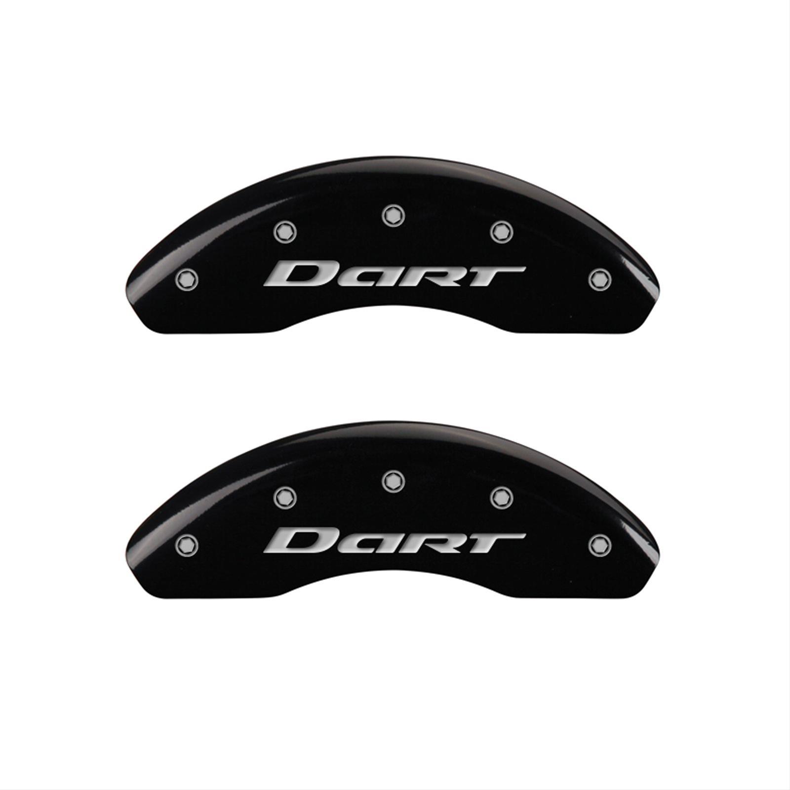 MGP 4 Caliper Covers Engraved Front & Rear With out stripes/Dart Black finish silver ch