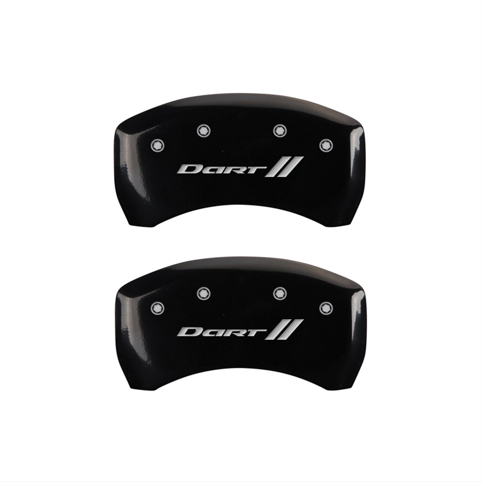 MGP 4 Caliper Covers Engraved Front & Rear With stripes/Dart Black finish silver ch thumbnail 2