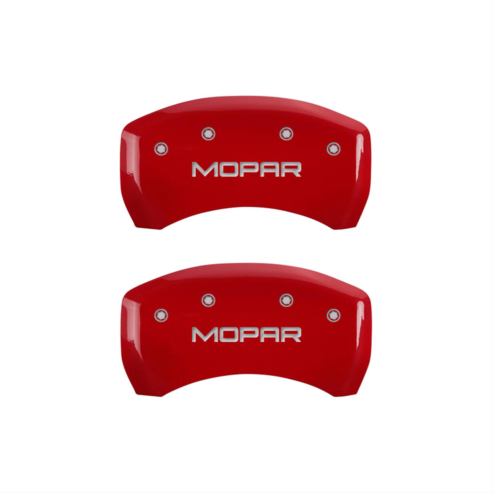 MGP 4 Caliper Covers Engraved Front & Rear MOPAR Red finish silver ch thumbnail 2