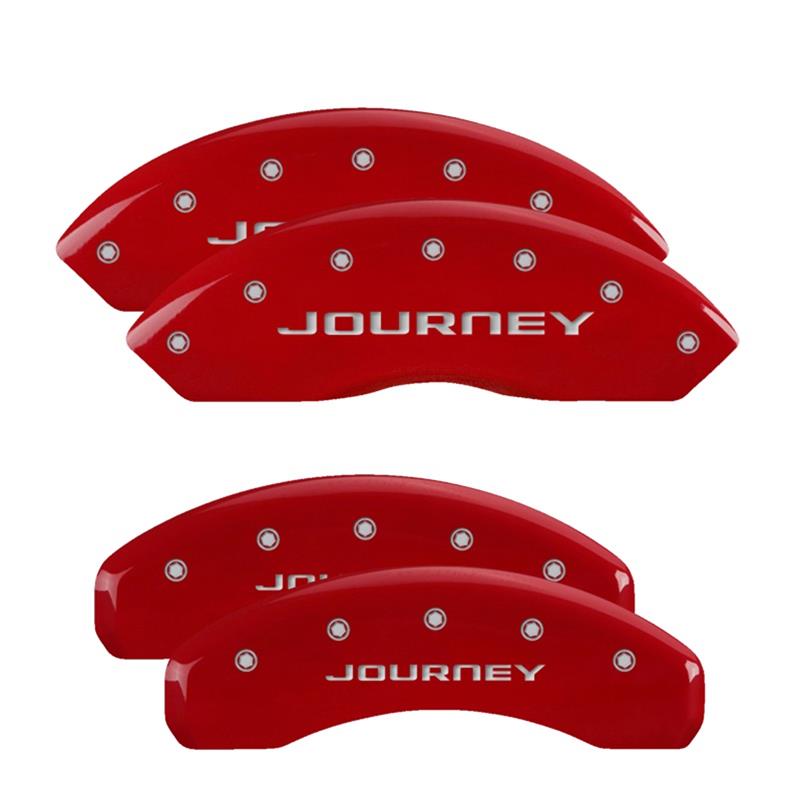 MGP 4 Caliper Covers Engraved Front & Rear With out stripes/Journey Red finish silver ch thumbnail 3
