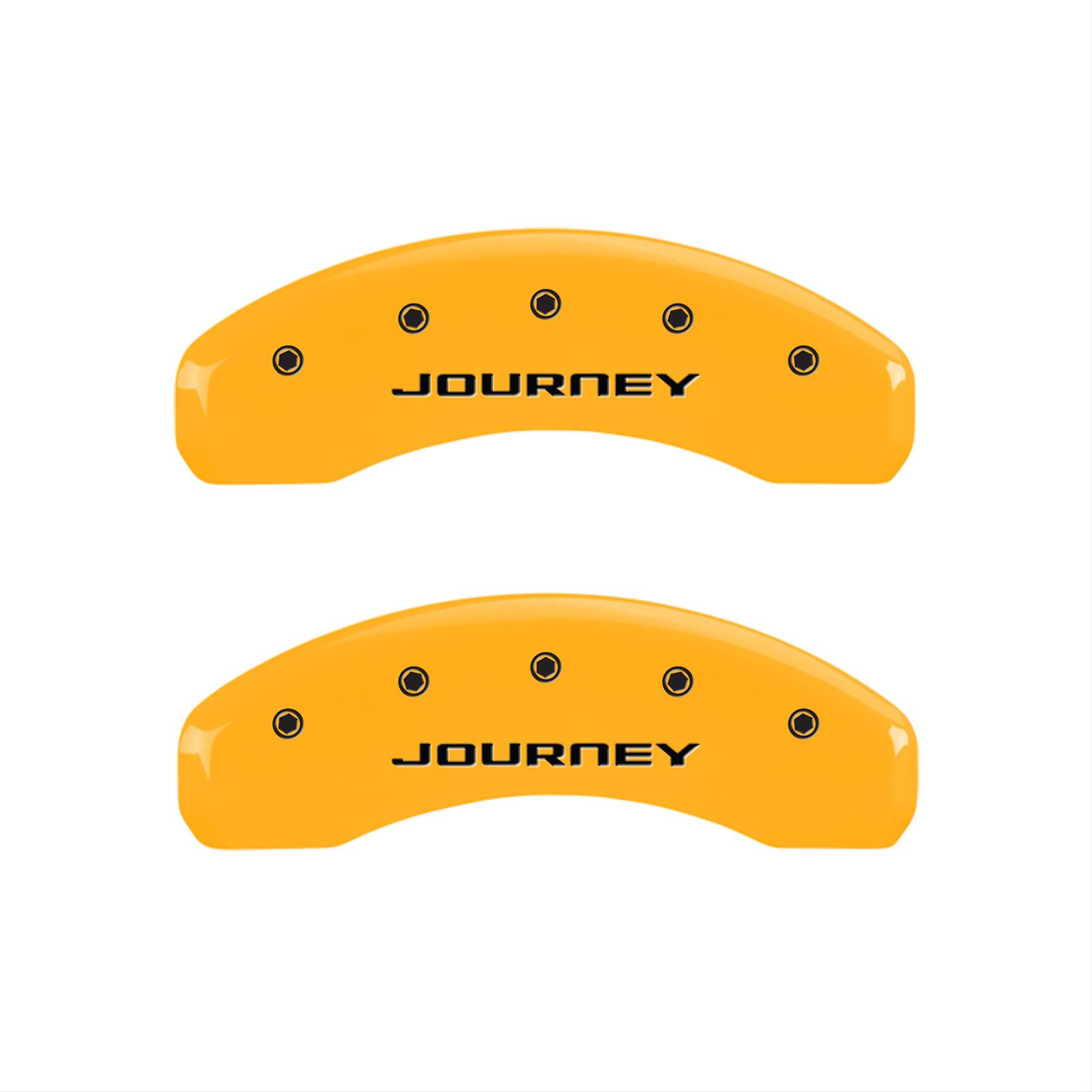 MGP 4 Caliper Covers Engraved Front & Rear With out stripes/Journey Yellow finish black ch thumbnail 2