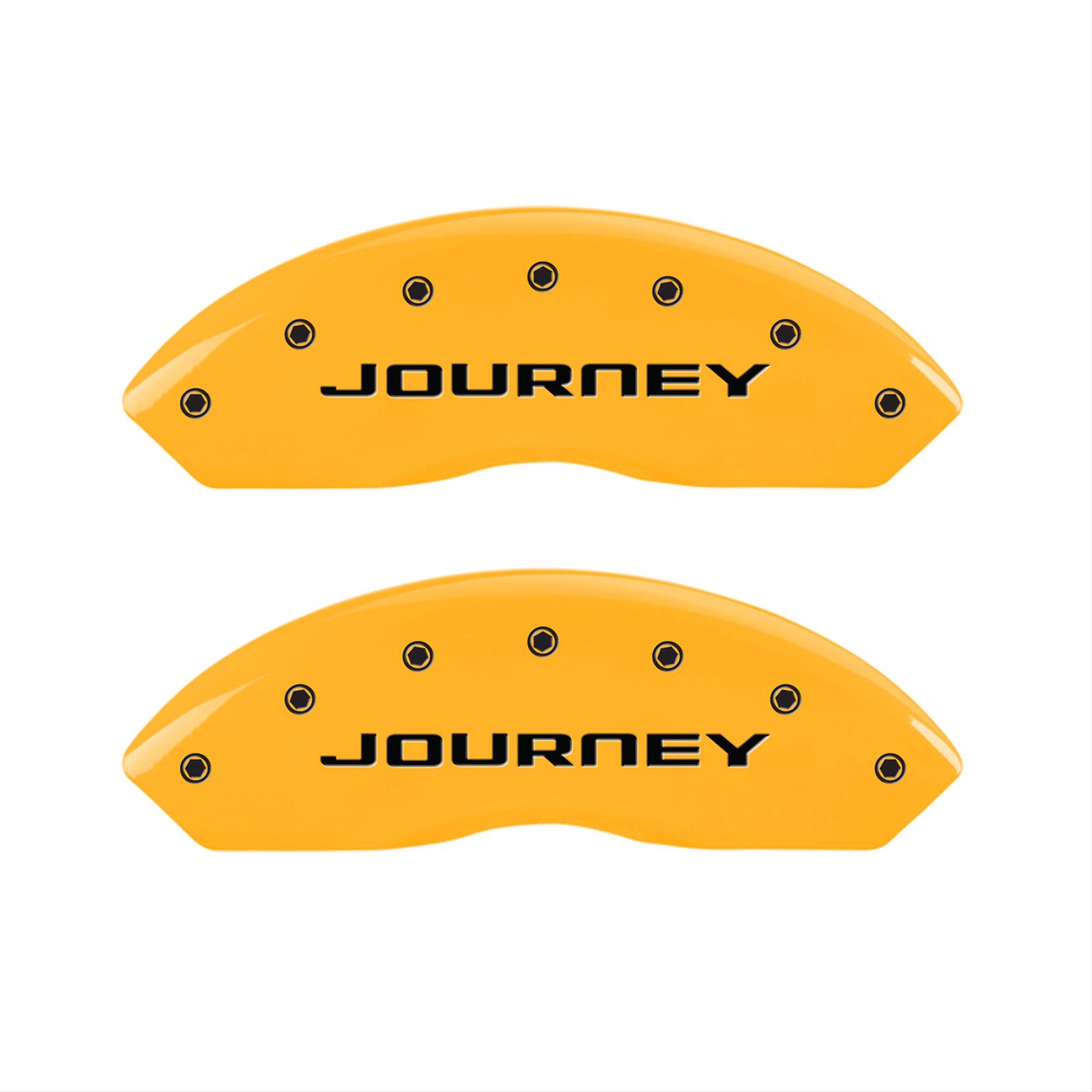 MGP 4 Caliper Covers Engraved Front & Rear With out stripes/Journey Yellow finish black ch