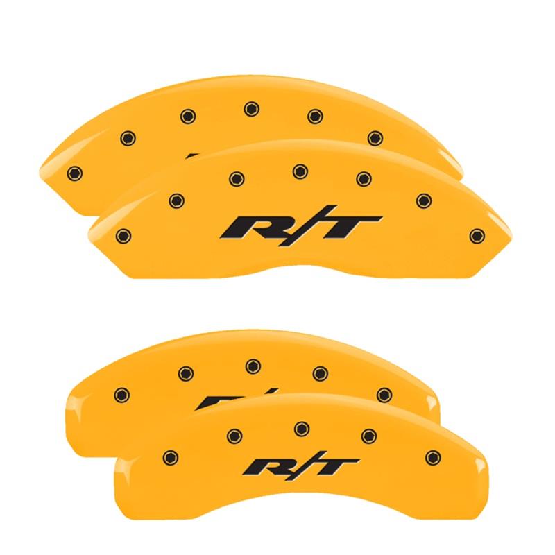 MGP 4 Caliper Covers Engraved Front & Rear RT Yellow finish black ch thumbnail 3